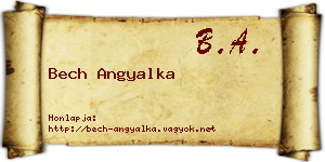 Bech Angyalka névjegykártya